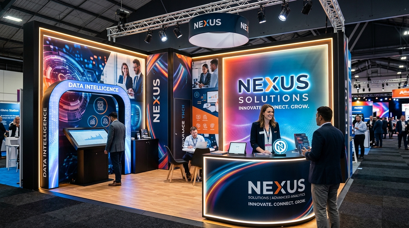 Exhibition Center Vinyl Branding Booth Showcase by RJ Brandings