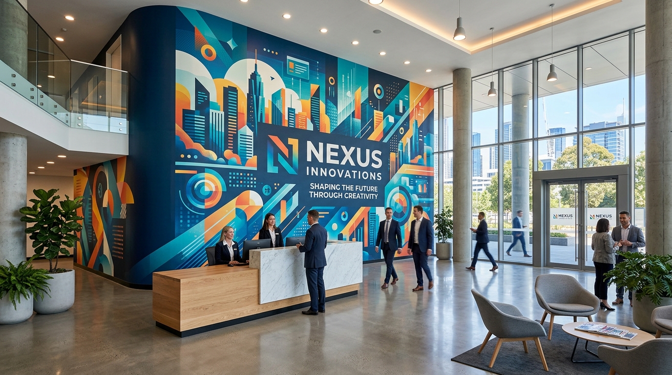 Lobby Wall Vinyl Wrap by RJ Brandings